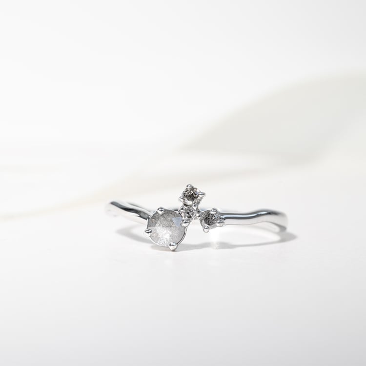 Cluster prsteň so salt and pepper diamantmi Roche 127767