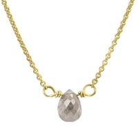 Zlatý náhrdelník so sivou diamantovou kvapkou Greyne