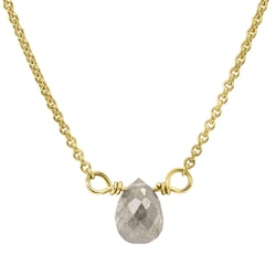 Zlatý náhrdelník so sivou diamantovou kvapkou Greyne