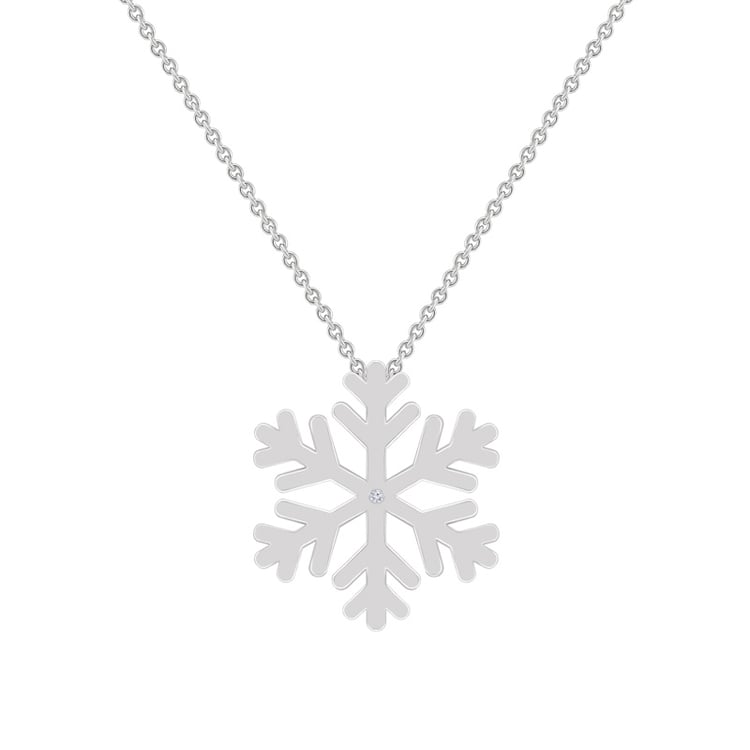 Zlatý náhrdelník vločka s diamantom Snow
