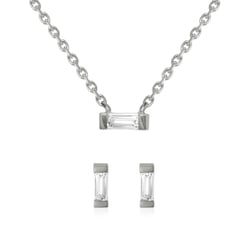 Zlatá sada s baguette bielymi zafírmi Alyeen