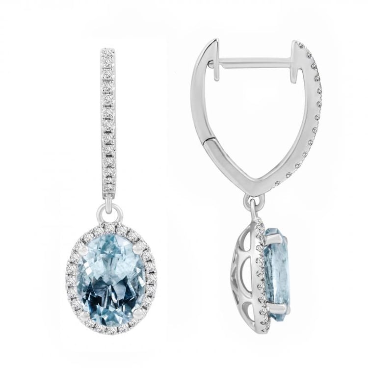 Zlaté náušnice s akvamarínom 27478