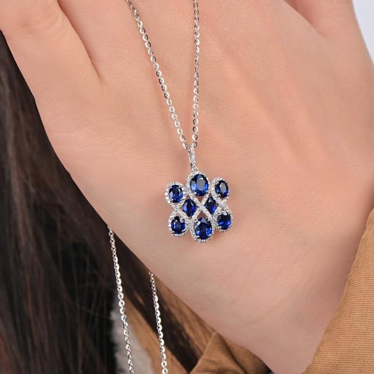 Zafírový zlatý náhrdelník Kaleny 9976