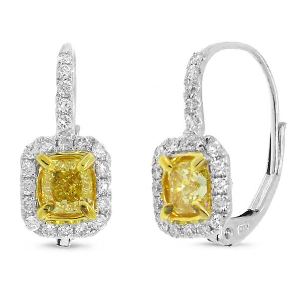 Zlaté náušnice so žltými diamantmi