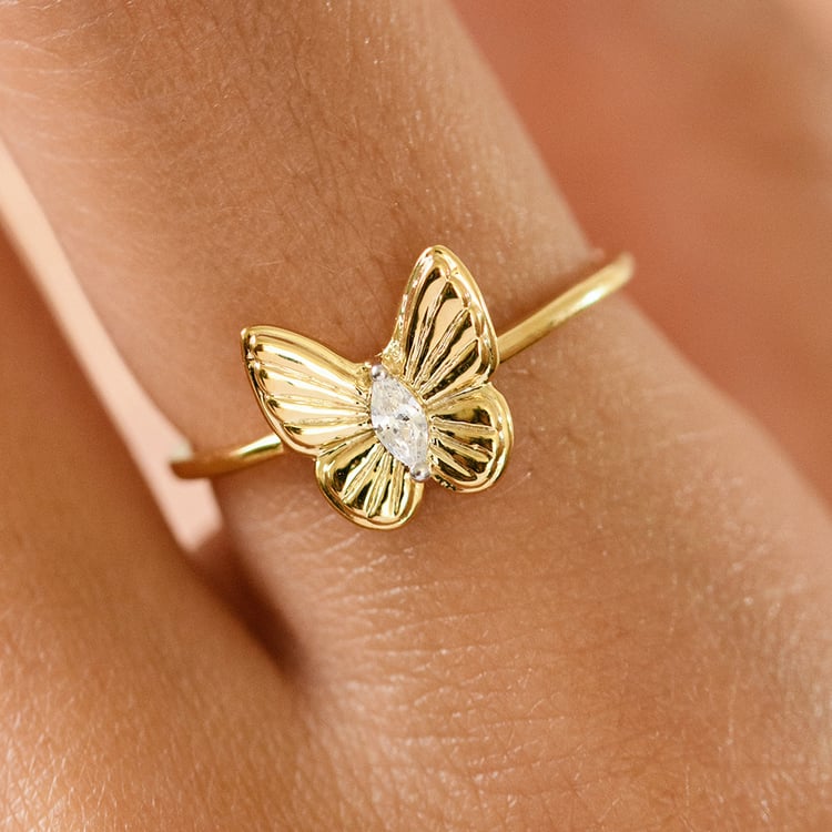 Zlatý prsteň s lab-grown diamantom Rachel 163529