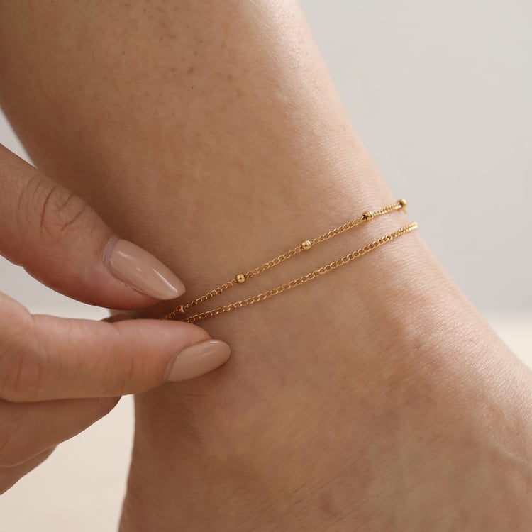 Strieborný minimalistický náramok na nohu Miras 167066