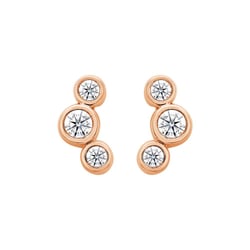 Moderné zlaté náušnice s guľatými lab-grown diamantmi Ebba