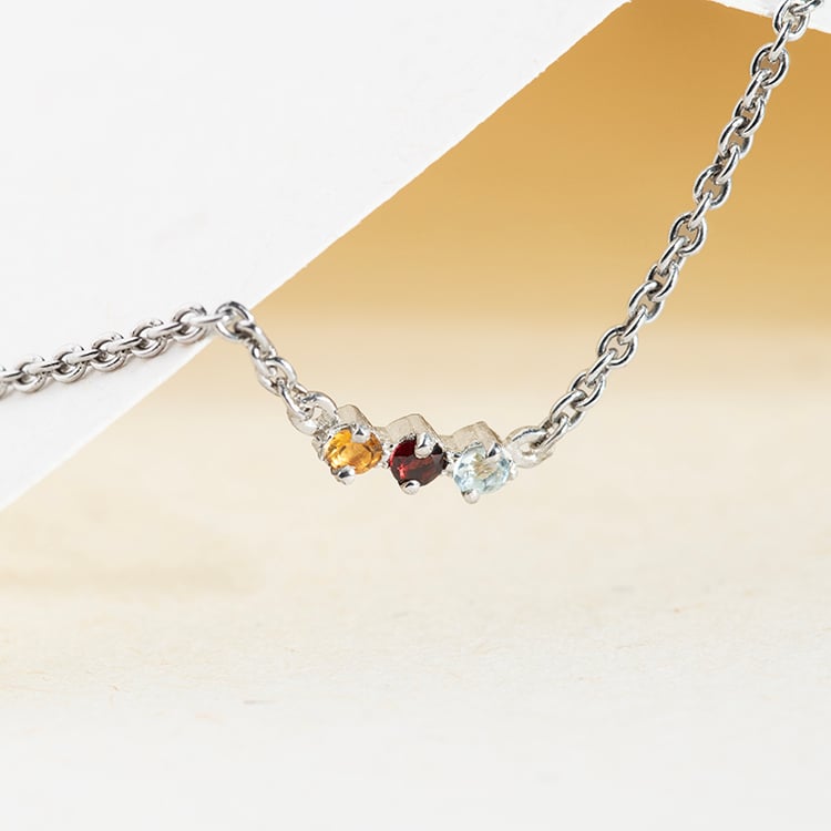 Strieborný náramok s drahokamami podľa vášho výberu Ruby 147440