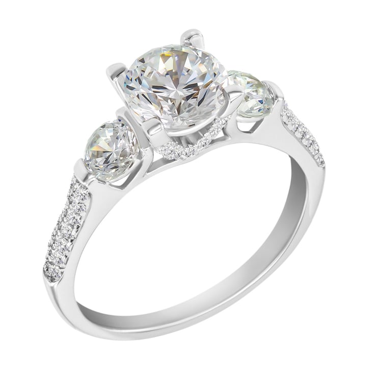 Zlatý zásnubný prsteň s diamantmi 76076