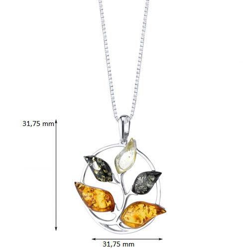 Jantárový náhrdelník zo striebra 12559