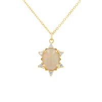 Prívesok s oválnym opálom a diamantmi Aura