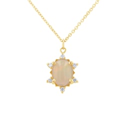 Prívesok s oválnym opálom a diamantmi Aura