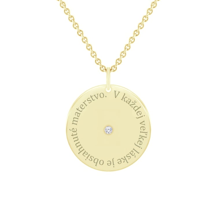 Prívesok s citátom a diamantom Cara 99793