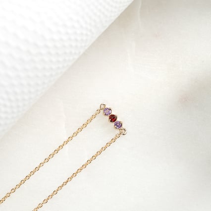 Minimalistický náramok s drahokamami podľa vášho výberu Ruby