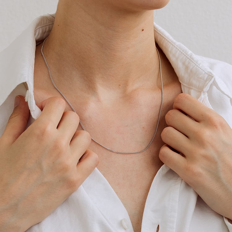 Jemná panzer retiazka 45 cm zo striebra 129918