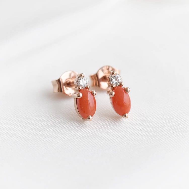 Cluster náušnice s korálmi a diamantmi 90444