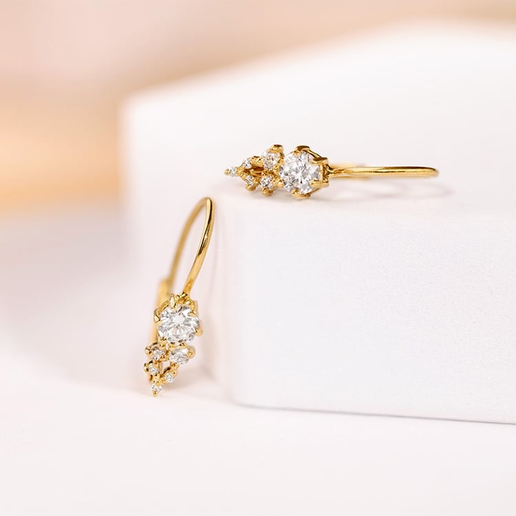 Cluster náušnice s lab-grown diamantmi Lina 153449