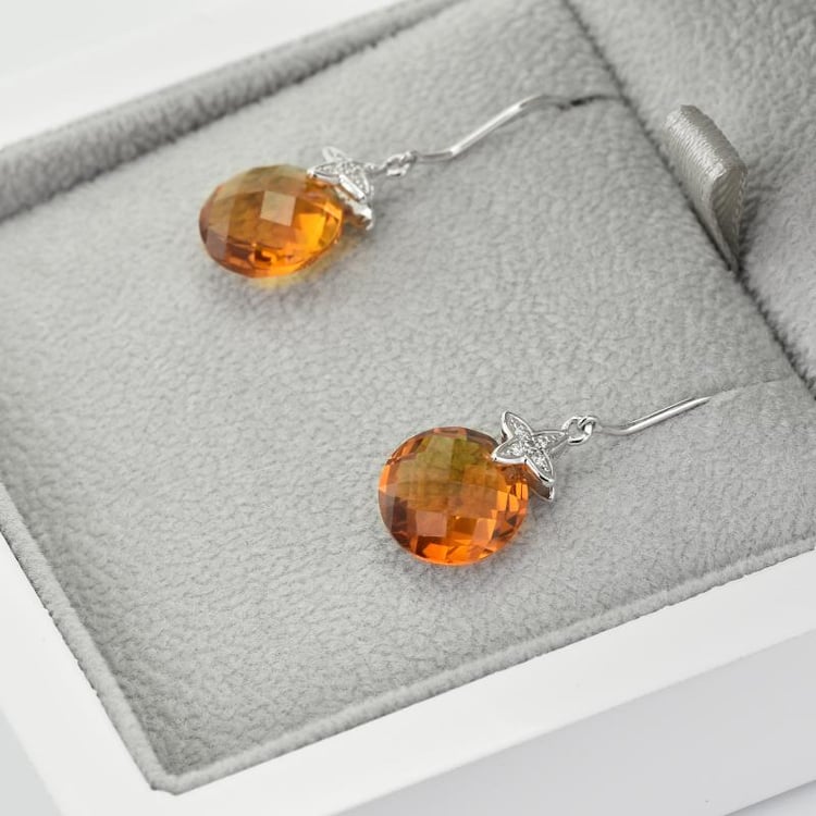 Náušnice s citrínmi 38418