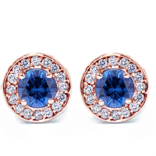 Zafírové náušnice z ružového zlata 80320