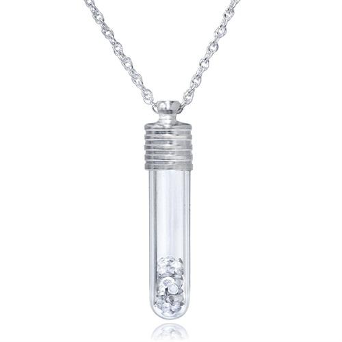 Strieborný náhrdelník s diamantom