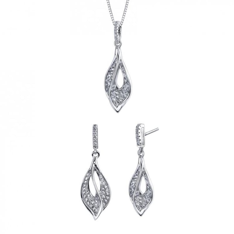 Strieborná kolekcia šperkov s bielymi topásmi Aita