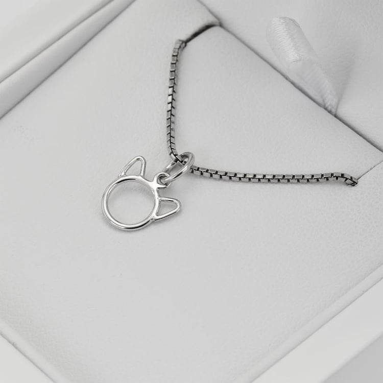 Strieborný náhrdelník v tvare mačky 38434