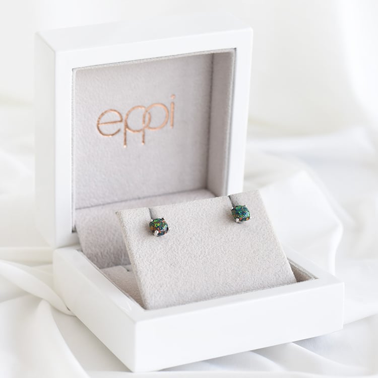 Náušnice s čiernymi opálmi 93794