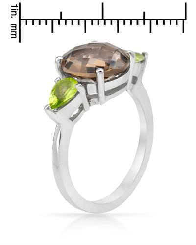 Strieborný prsteň s topásom a olivínmi Navi 54148