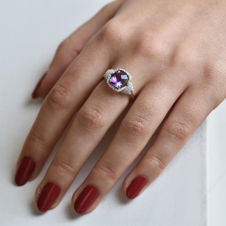 Strieborný halo prsteň 42298