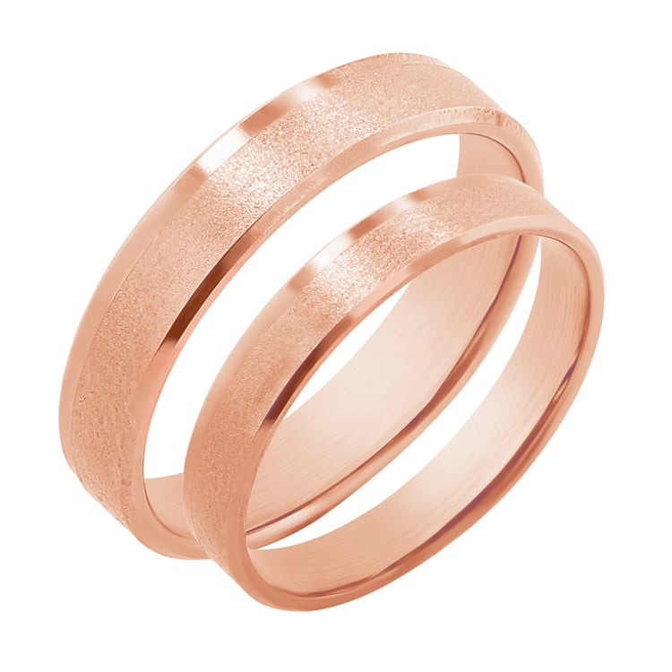 Matné svadobné obrúčky zo zlata s lesklými okrajmi Allan 117387