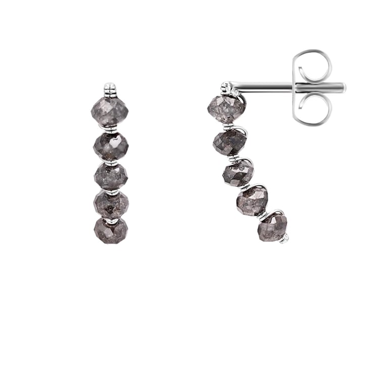 Visací náušnice so salt and pepper diamantmi Ariz 98726