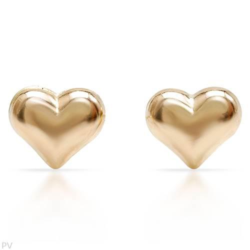 Zlaté napichovacie náušnice srdiečka