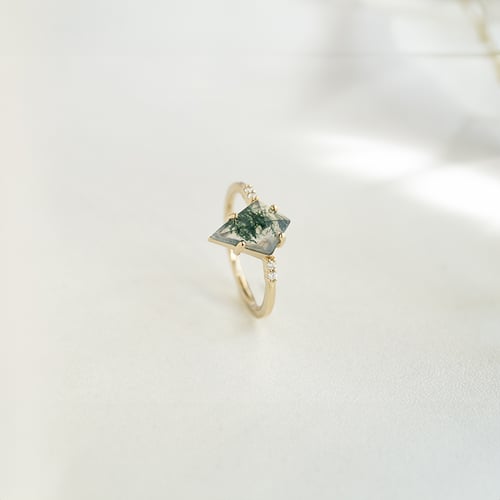 Set prsteňov s achátom a diamantmi Celeste