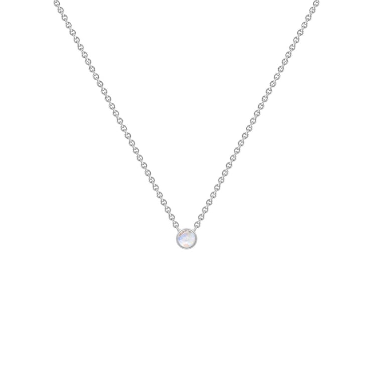 Strieborný minimalistický náhrdelník s mesačným kameňom Vieny