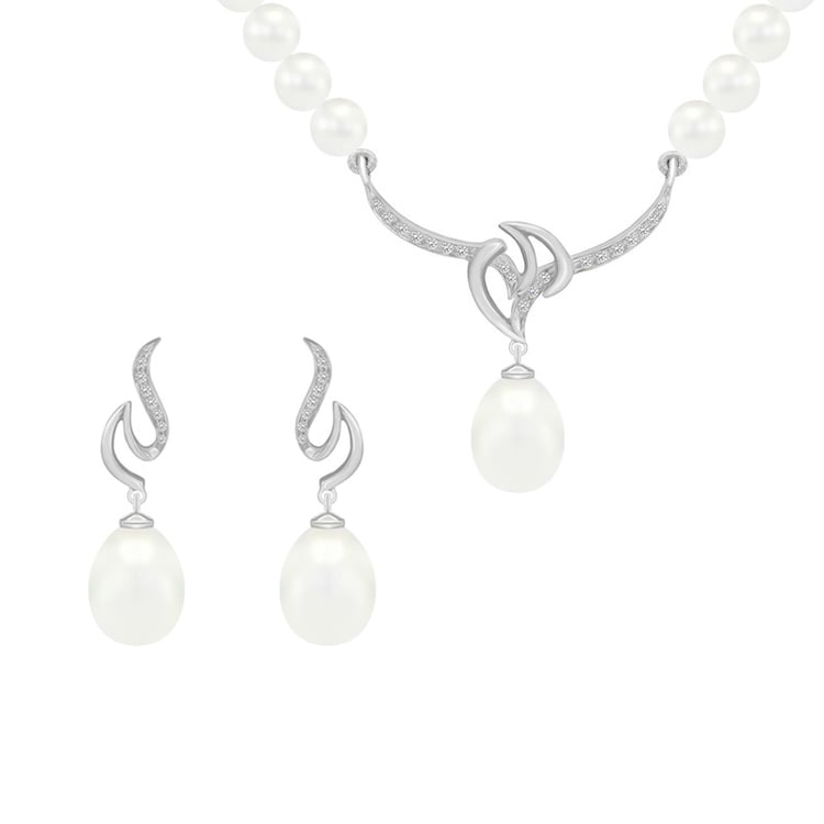 Zlatá perlová kolekcia s diamantmi 47151