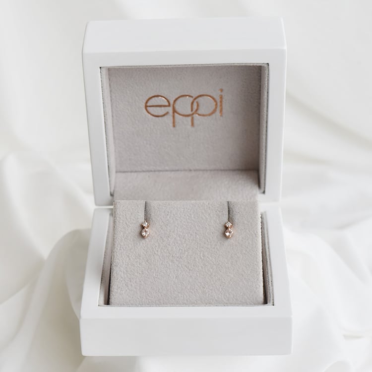 Náušnice s morganitmi a diamantmi 90421