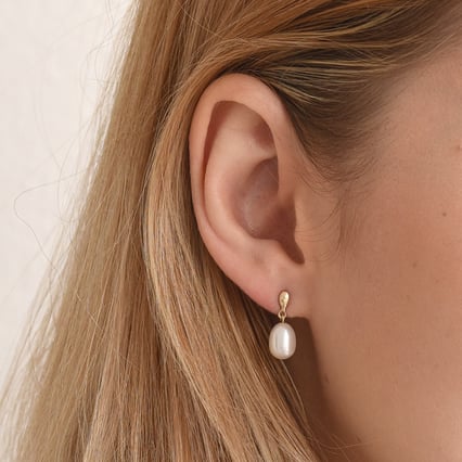 Elegantné perlové náušnice zo zlata Anne