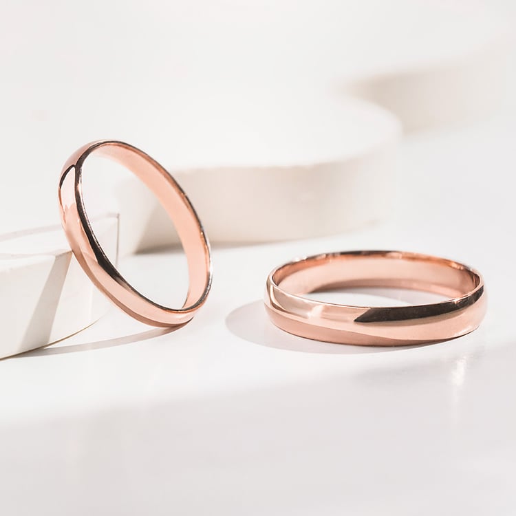 Pologuľaté svadobné prstene zo zlata Amma 157064