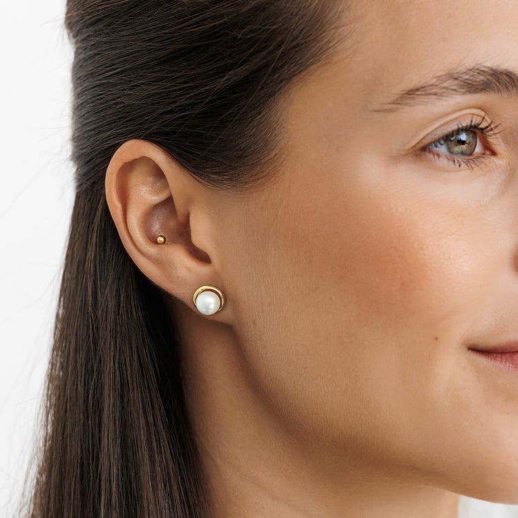 Strieborné perlové náušnice 158399