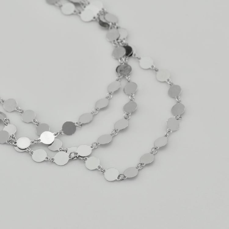 Trojitý strieborný náhrdelník 43201