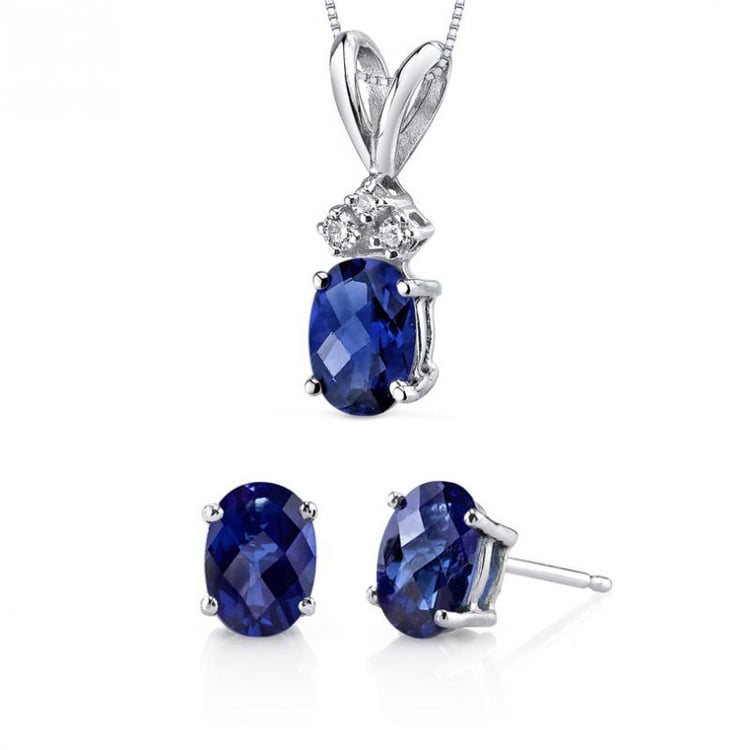 Náhrdelník zo zlata s modrým zafírom 9643