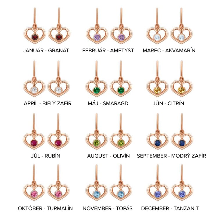 Detské náušnice s drahokamom podľa výberu zo zlata 74478