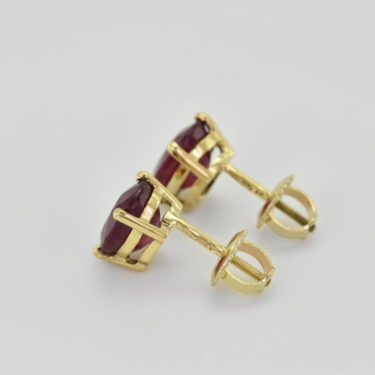 Zlaté rubínové náušnice 34888