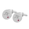 Strieborné manžetové gombíky s gravírom a rubínmi Eridanus