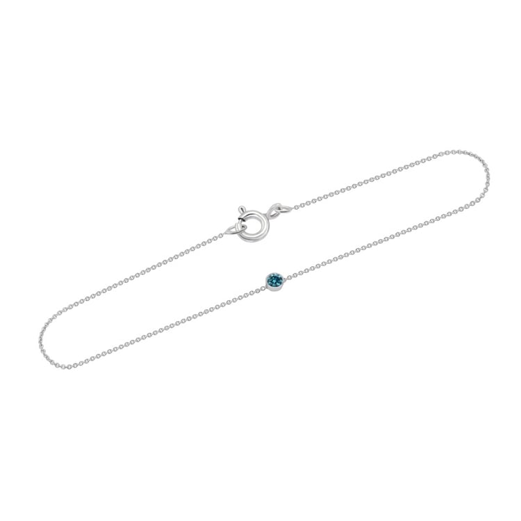 Platinový minimalistický náramok s modrým diamantom Jasso