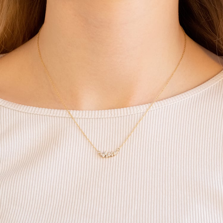 Cluster náhrdelník s lab-grown diamantmi Kianna 159642