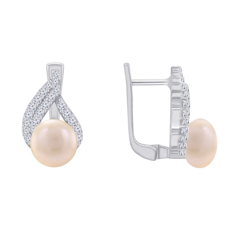 Náušnice s broskyňovými perlami 48028