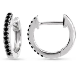 Kruhové náušnice s čiernymi diamantmi Carolin
