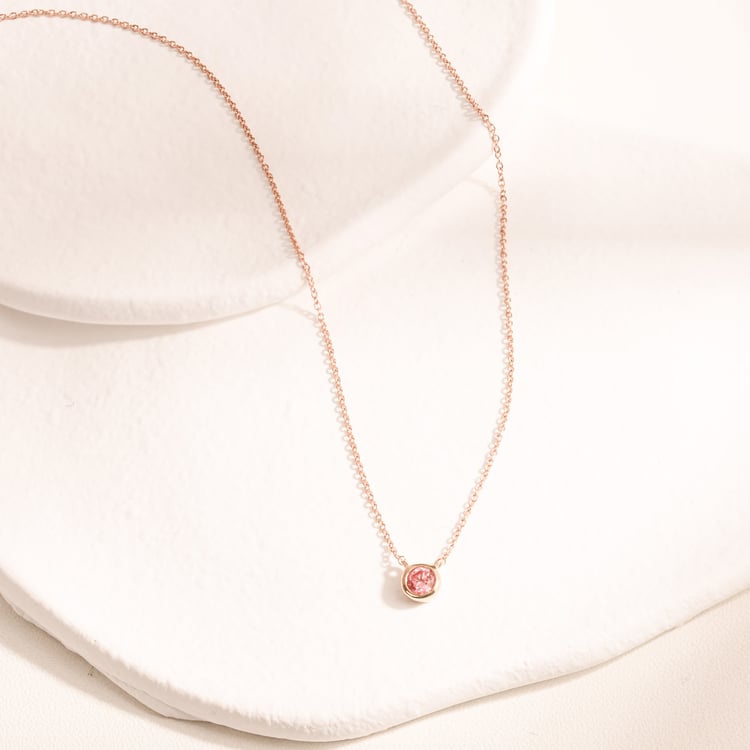 Bezel náhrdelník s IGI certifikovaným lab-grown ružovým diamantom Hadley 164817