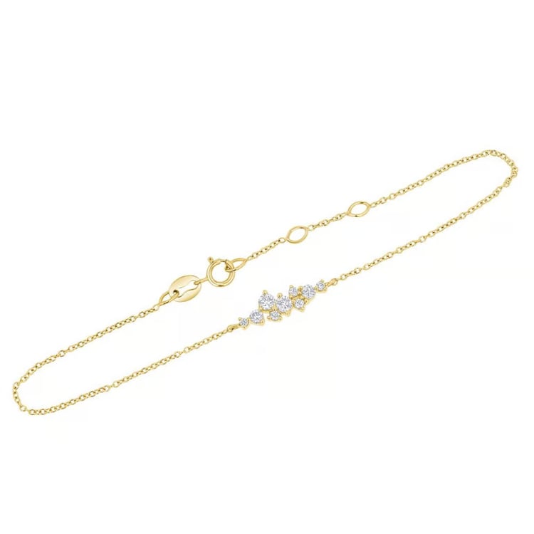 Minimalistický striebroný cluster náramok s lab-grown diamantmi Lucy 167002
